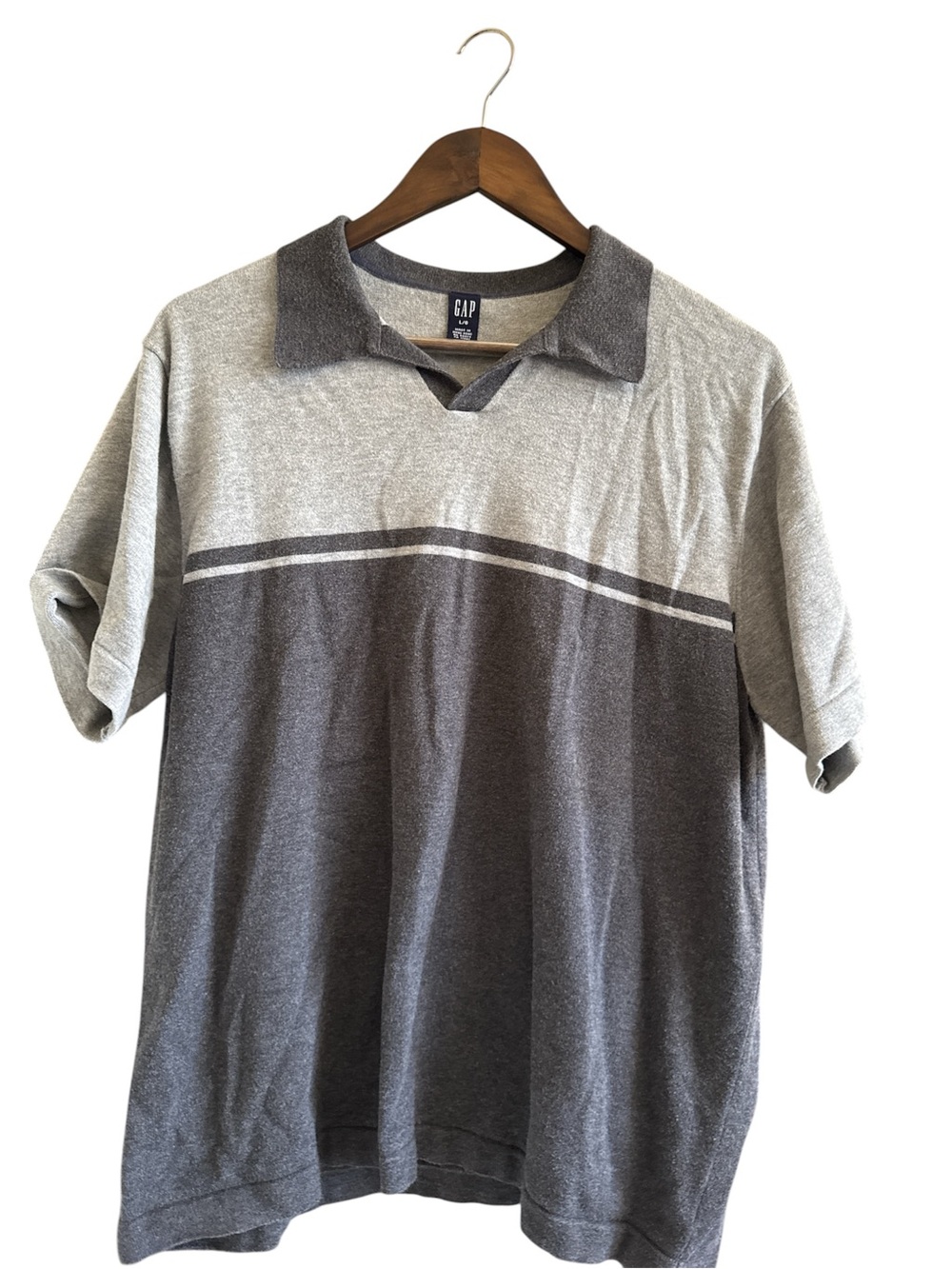 GAP Men’s Two-Tone Light Gray and Dark Gray Polo